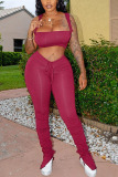 Acrylic Fashion Celebrities Solid Draped Two Piece Suits pencil Sleeveless Two Pieces