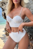 Sexy Solid Backless Cross Straps Swimwears (With Paddings)