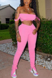 Acrylic Fashion Celebrities Solid Draped Two Piece Suits pencil Sleeveless Two Pieces