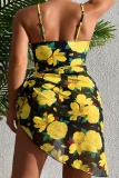 Sexy Print Frenulum Backless Swimwears (With Paddings)