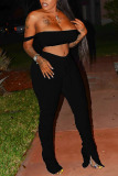 Acrylic Fashion Celebrities Solid Draped Two Piece Suits pencil Sleeveless Two Pieces