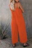 Sexy Casual Print Backless Spaghetti Strap Regular Jumpsuits