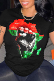 Casual Print Basic O Neck T-Shirts