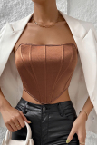 Sleeveless Skinny Sexy Backless Strapless Tube Crop Tops