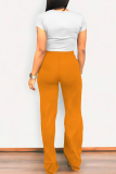 Casual Cartoon Print  O Neck Short Sleeve T Shirt And High Waist Pocket Pant Set Two Pieces Trousers Set