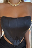 Sleeveless Skinny Sexy Backless Strapless Tube Crop Tops