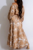Casual Floral Print Off Shoulder  Lantern Sleeve Crop Tops And Maxi Skirts Vacation Two Pieces Dress Sets