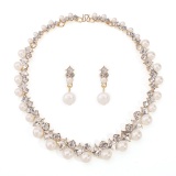 Sexy Prom Wedding Pearls Decor Rhinestone Decor Necklaces Pearls Earrings(Includes A Pair Of Earrings)