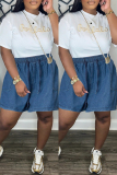 Casual High Waist Pocket Loose Fit Wide Leg Denim Shorts