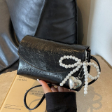 Casual Daily Pearls Bow Decor Crossbody Bags
