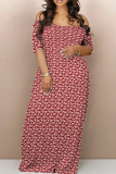 Casual Floral Print Backless Short Sleeve Off Shoulder Floor Length Baggy Long Maxi Dresses