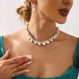 Sexy Prom Wedding Pearls Decor Rhinestone Decor Necklaces Pearls Earrings(Includes A Pair Of Earrings)
