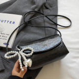 Casual Daily Pearls Bow Decor Crossbody Bags