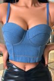 Sexy Backless Sleeveless Spaghetti Strap Cami Crop Tops