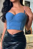 Sexy Backless Sleeveless Spaghetti Strap Cami Crop Tops