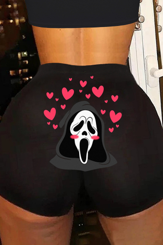 Casual Sportswear Letter Print Basic Skinny High Waist Shorts Hotpants
