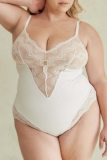 Sexy Backless Sleeveless Lace Trim One Pieces Sleepwear Bustiers