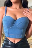 Sexy Backless Sleeveless Spaghetti Strap Cami Crop Tops