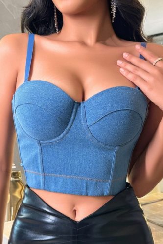 Sexy Backless Sleeveless Spaghetti Strap Cami Crop Tops