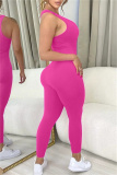 Casual Sportswear U Neck Sleeveless Skinny Cami Jumpsuits