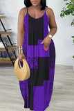 Casual Graphics Print Backless Sleeveless Spaghetti Strap Floor Length Long Vacation Baggy Slip Maxi Dresses