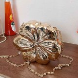 Shaped Acrylic Hard Shell Flower Shape With Additional Metal Chain Women's Handheld Dinner Bag For Party