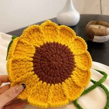 Mini Crochet Bag Fashion Sunflower Drawstring Design Weave Bags