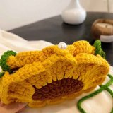 Mini Crochet Bag Fashion Sunflower Drawstring Design Weave Bags