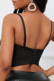 Sexy Nightclub Hot Drilling Backless Sleeveless Spaghetti Strap Cami Corset Tank Top