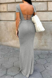 Casual Backless Short Sleeve Cross Straps U Neck Long Vacation Bodycon Maxi Dresses