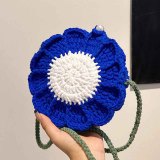 Mini Crochet Bag Fashion Sunflower Drawstring Design Weave Bags