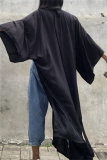 Casual Cotton Long Sleeve Long Loose Cardigan Vacation Beach Bikini Cover Up