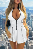 Casual Sportwear Zipper Mandarin Collar Sleeveless Waist Skirt A Line Slim Fit Mini Dress