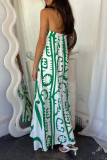 Sexy Geometric Print Strapless Sleeveless Vacation Tube A Line Maxi Dresses
