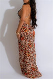 Sleeveless Floor Length Sexy Print Lace V Neck Mermaid Hem Backless Patchwork Spaghetti Strap Long Cami Bodycon Maxi Dresses
