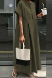 Casual O Neck Short Sleeve Long Baggy Vacation Maxi Dresses