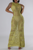 Street O Neck Sleeveless Ripped See-Through Evening Long Bodycon Maxi Dresses