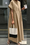 Casual O Neck Short Sleeve Long Baggy Vacation Maxi Dresses