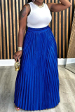 Celebrities High Waist Pleated Plus Size Maxi Skirts