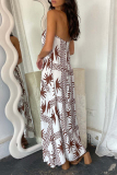 Sexy Geometric Print Strapless Sleeveless Vacation Tube A Line Maxi Dresses