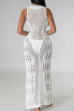 Street O Neck Sleeveless Ripped See-Through Evening Long Bodycon Maxi Dresses