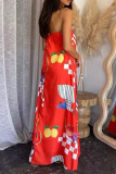 Sexy Geometric Print Strapless Sleeveless Vacation Tube A Line Maxi Dresses