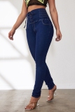 Casual Lace Up High Waist Lace Up Bodycon Denim Skinny Jeans