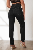 Casual Lace Up High Waist Lace Up Bodycon Denim Skinny Jeans