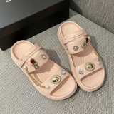 Casual Daily Rhinestone Decor Summer Beach Open Toe Slide Sandals Shoes