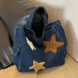 Casual The Stars Print Sports Denim Crossbody Minimalist Canvas Hobo Bag