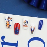 Casual Press on Nails Short Coffin Fake Nails Eagle Star Glue on Nails For Independence Day