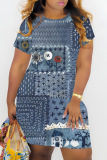 Casual Graphics Print Basic O Neck Short Sleeve Oversize T-shirt And Shorts Two Pieces Shorts Sets