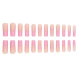 Casual Heart Shaped Sequins Decor Press on Nails Long Square Head Fake Nails