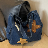 Casual The Stars Print Sports Denim Crossbody Minimalist Canvas Hobo Bag